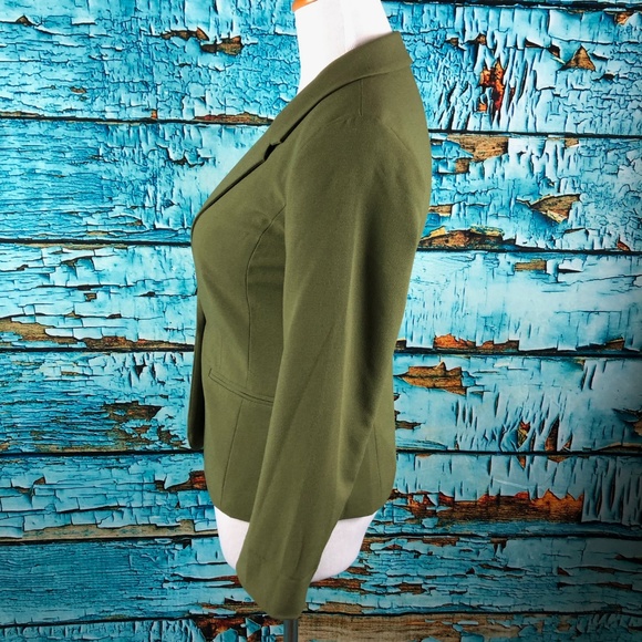 Stitch Fix Rebekah Olive Green Polka Dot Blazer - Picture 4 of 7